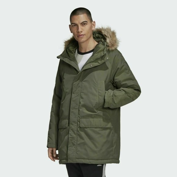 Adidas Pad Fur Hood Parka Jacket Puffer 